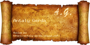 Antaly Gerda névjegykártya